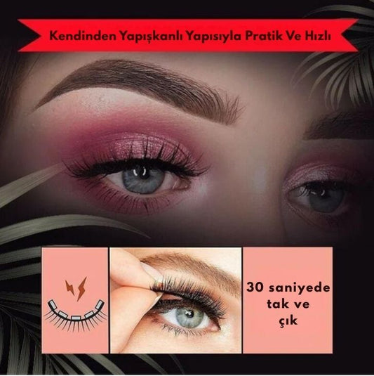 Yapışkanlı Tekrar Kullanılabilir Kirpik